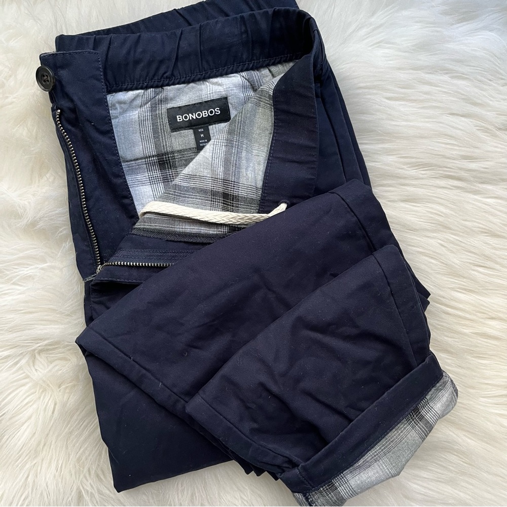 New Bonobos Men’s Flannel Lined Drawstring Chino Pants Chinos Regular Medium M